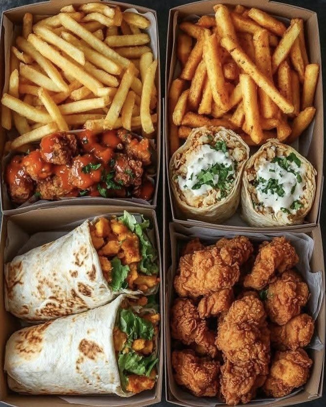 Burger fries and drink combo